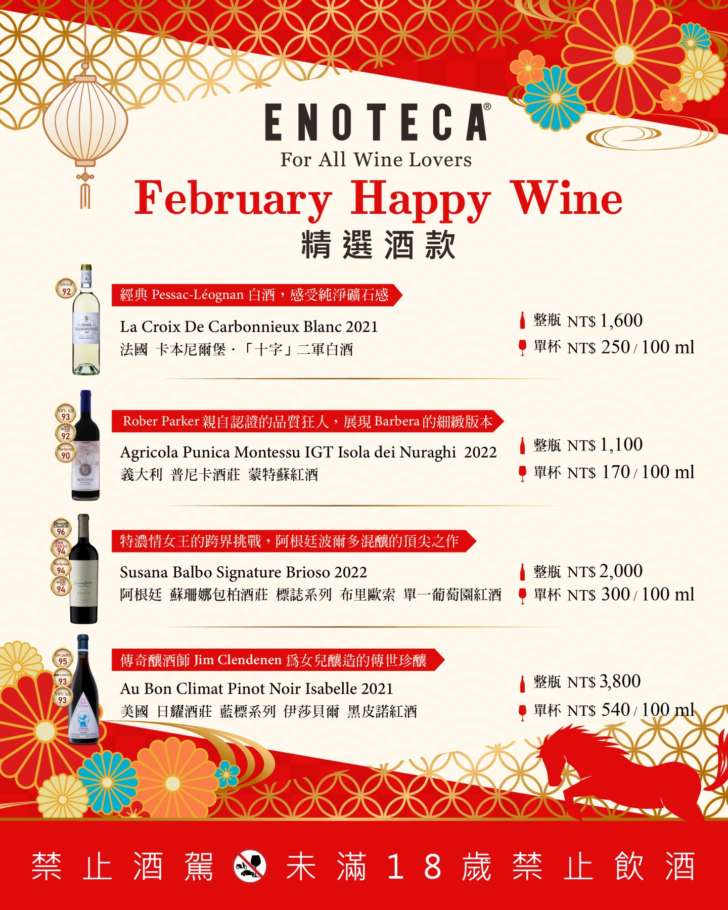 February Happy Wine | 2月份 單杯酒